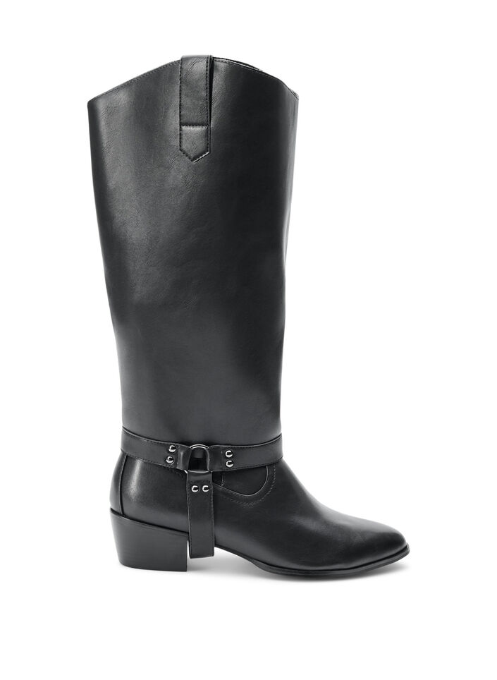 Long boot with detachable shaft, Black, Packshot image number 0