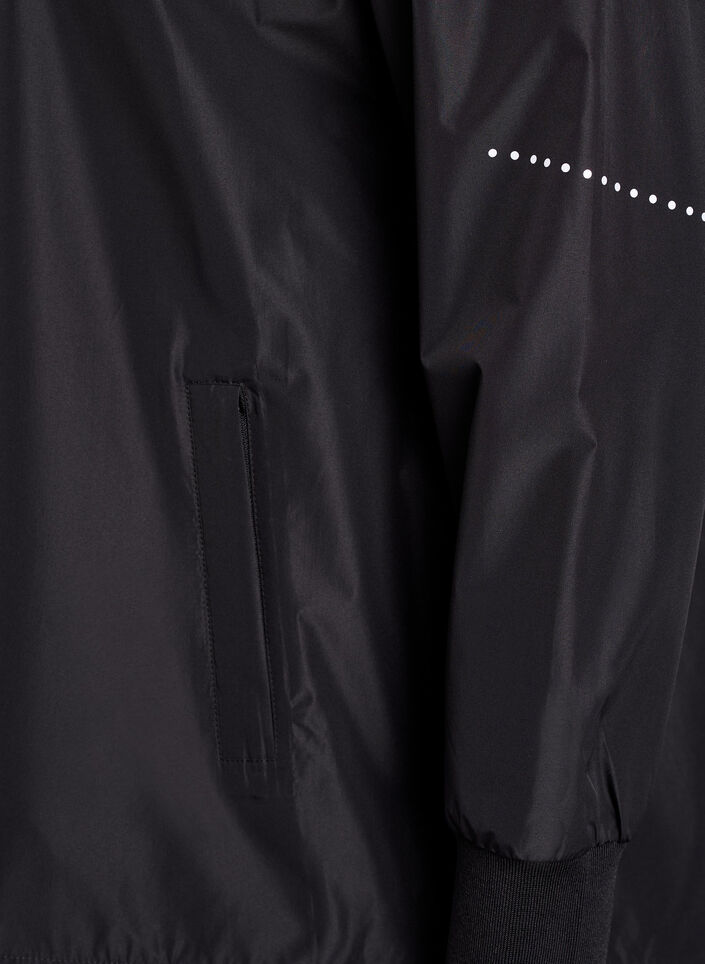 Rain jacket with reflective details, Black, Packshot image number 3