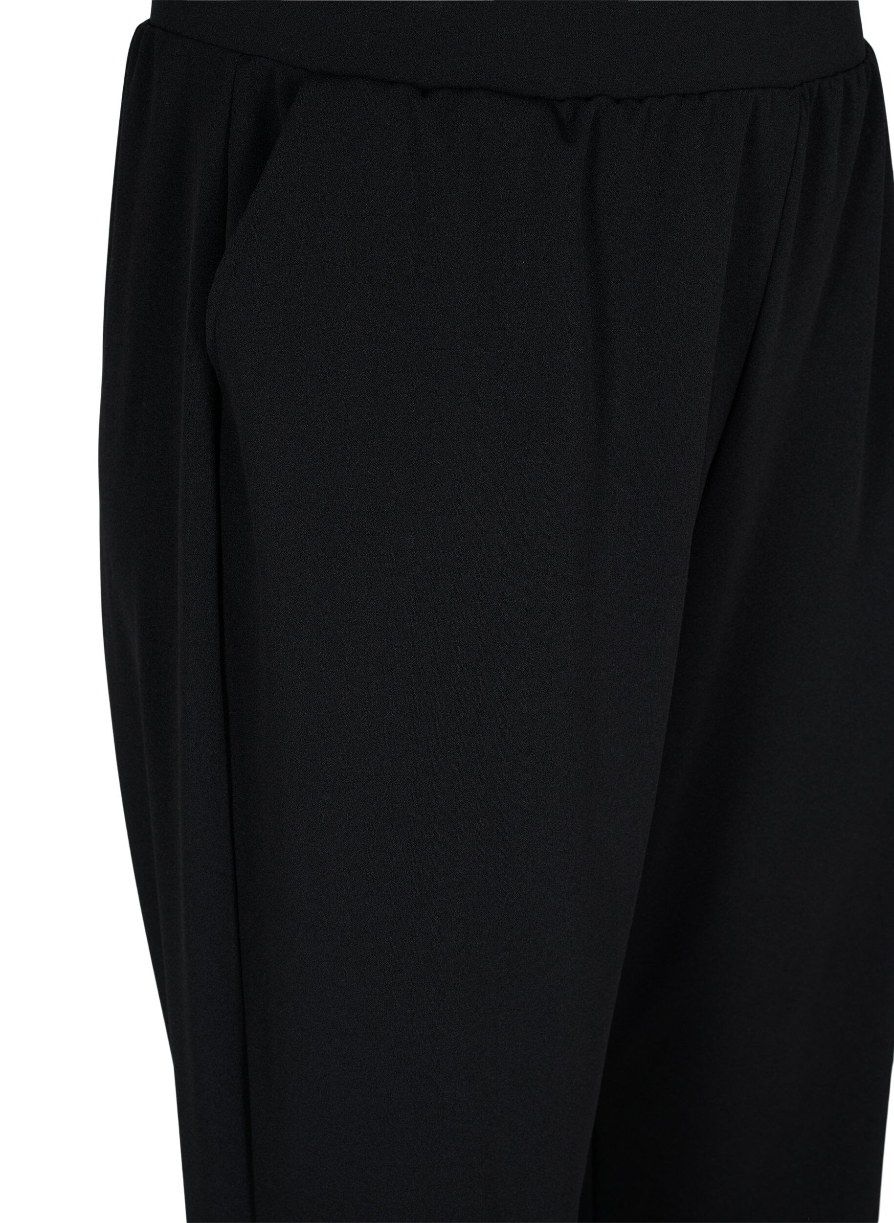 Zizzifashion Loose trousers with elasticated waist, Black, Packshot image number 2