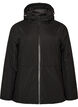 Winter jacket with hood and adjustable waist, Black, Packshot image number 0