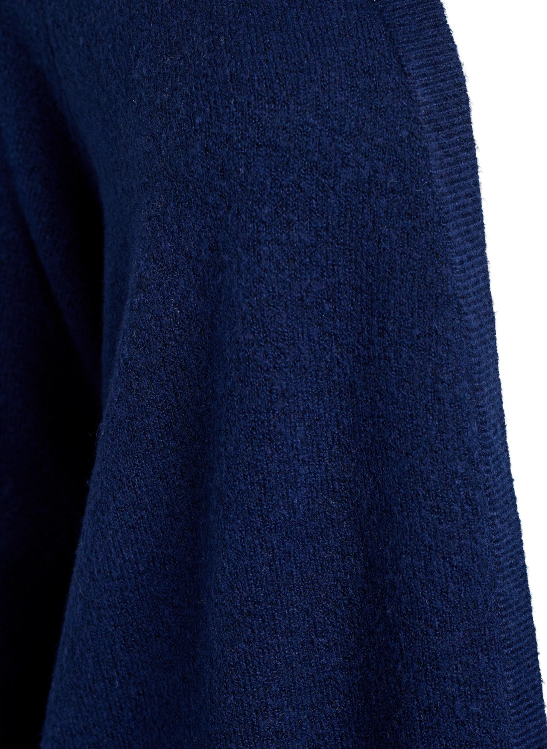 Zizzifashion Ribbed Knit Cardigan with Pockets, Blue, Packshot image number 2