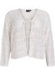 Cardigan with openwork pattern and tie strings, Vanilla, Packshot image number 0
