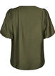 Blouse with balloon sleeves and V-neck, Green, Packshot image number 1