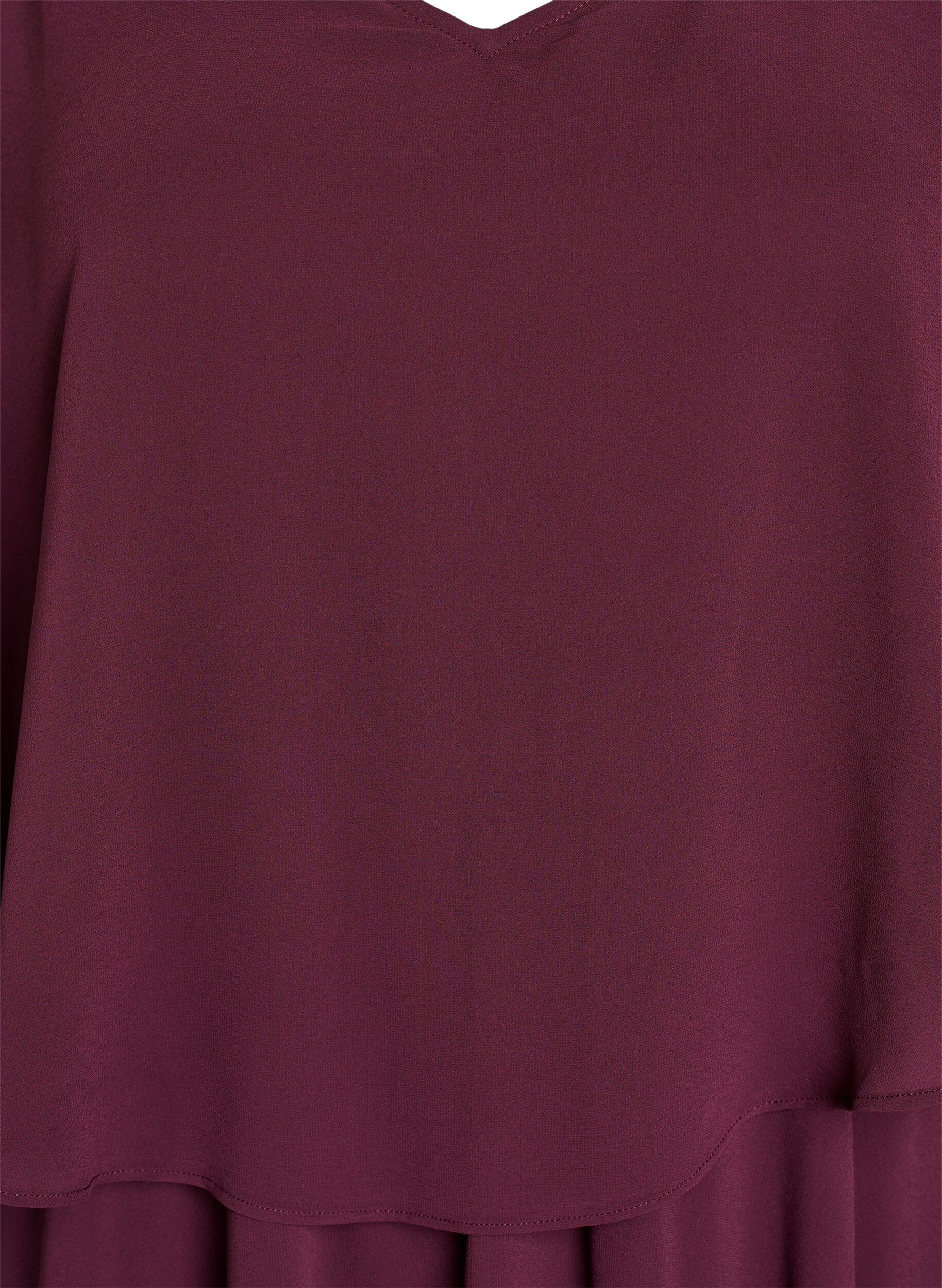 Zizzifashion A-line maxi dress with short sleeves, Red, Packshot image number 2