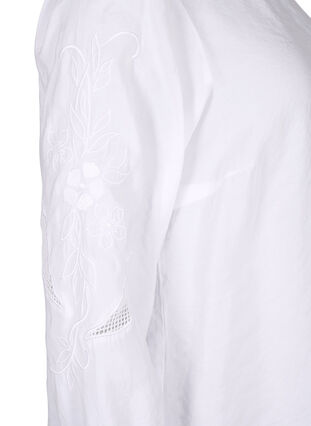 Blouse in TENCEL™ Modal with embroidery details, Bright White, Packshot image number 3