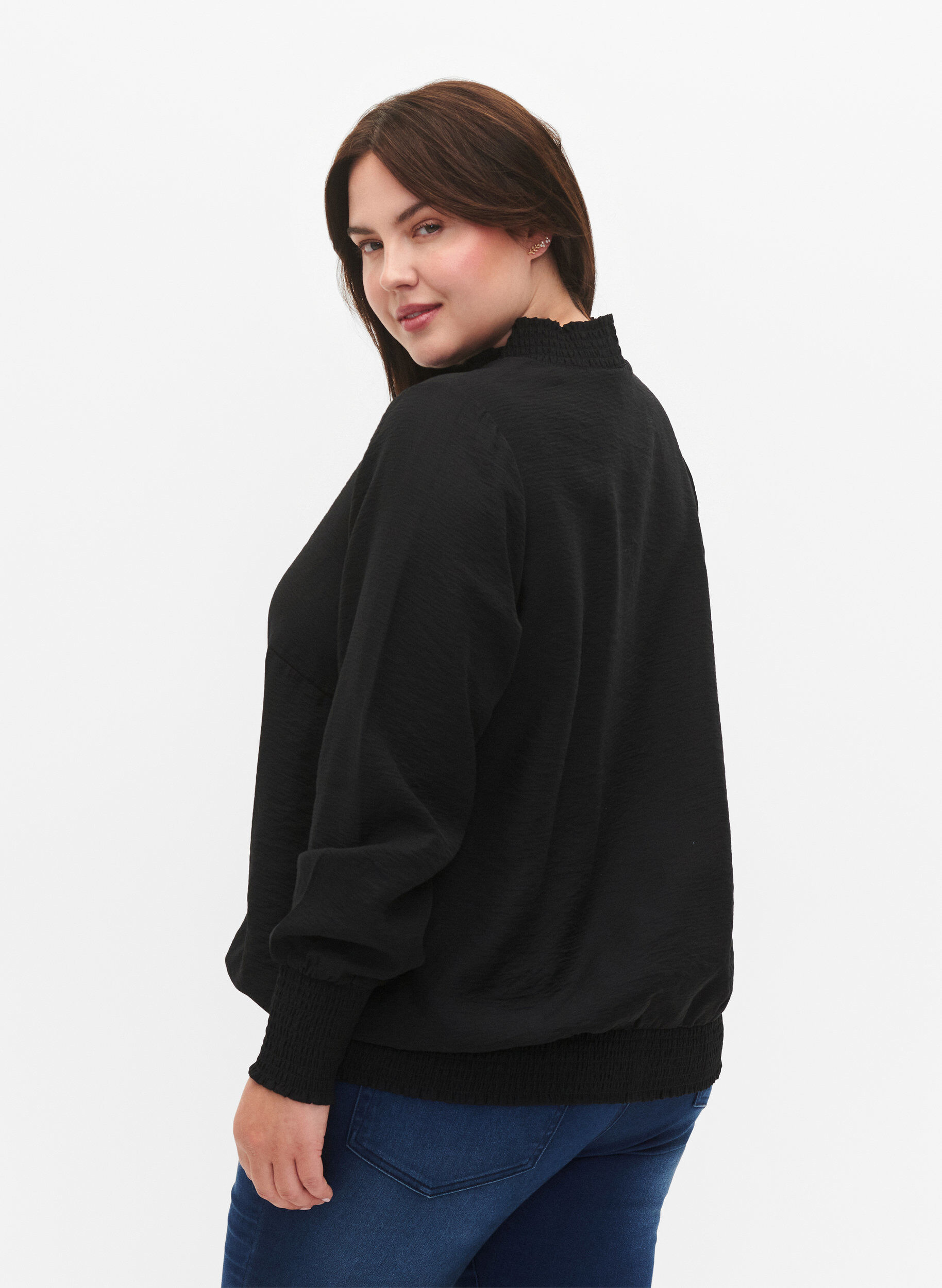 Zizzifashion Viscose blouse, Black, Model image number 1