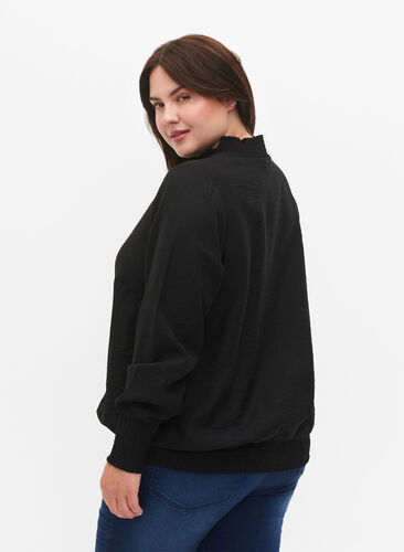 Viscose blouse, Black, Model image number 1