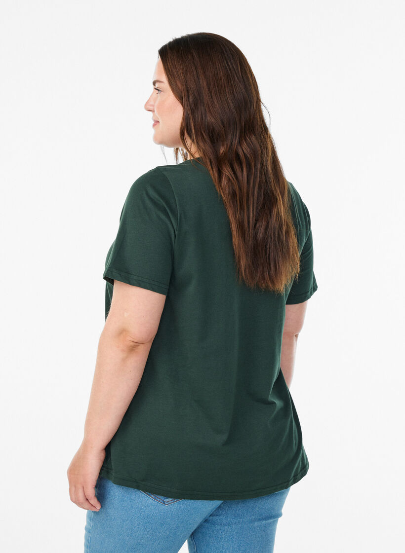 T-shirt with motif, Green, Model image number 2