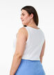 Night top in organic cotton with a textured pattern, White, Model image number 2