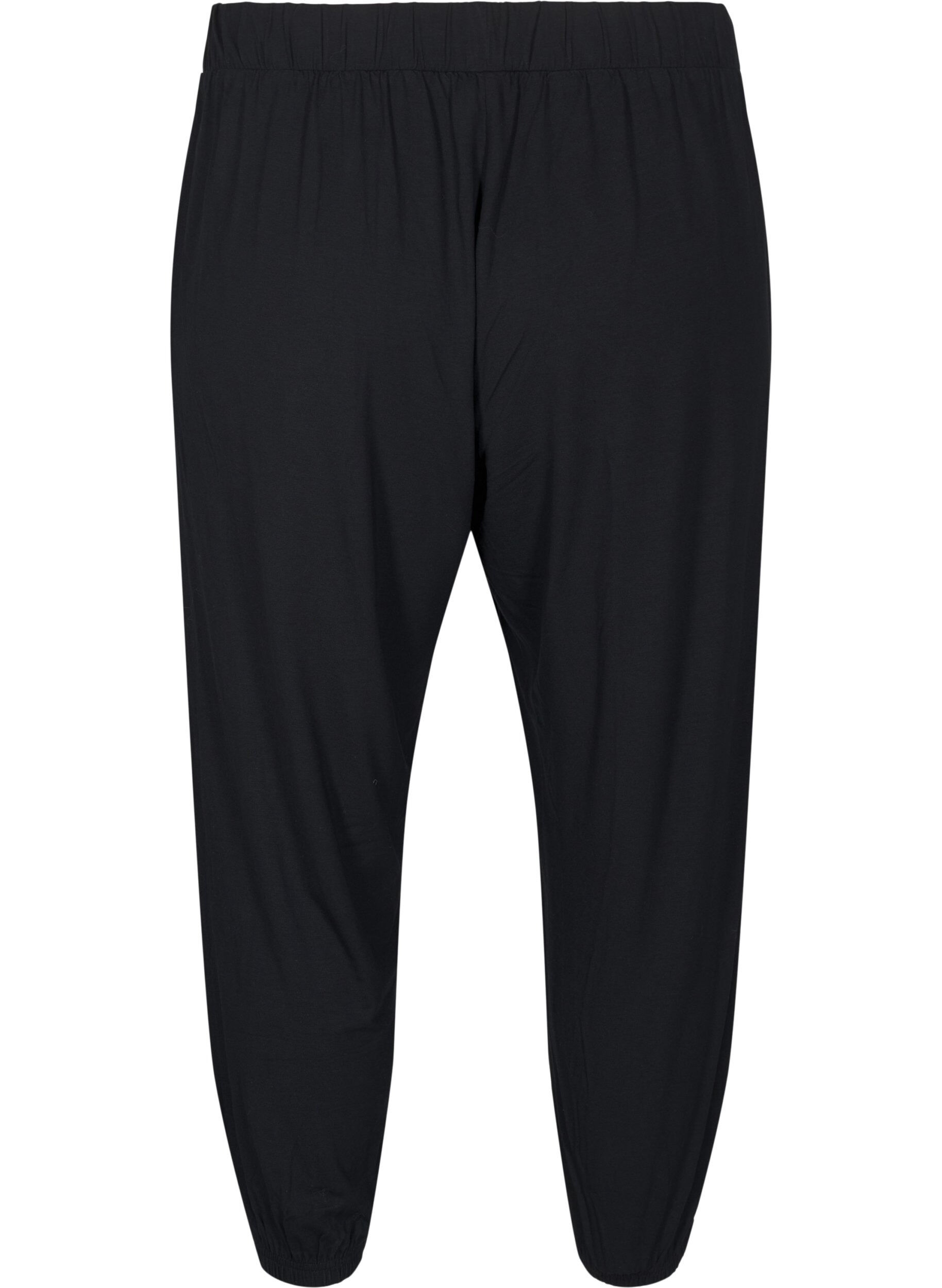 Zizzifashion 3/4 length jersey trousers with high waist, Black, Packshot image number 1