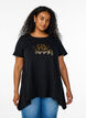 T-shirt with a round neck and A-line shape, Black, Model image number 0