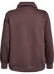 Sweatshirt with high collar and pockets, Brown, Packshot image number 1