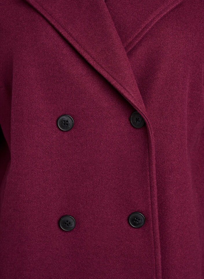 Short coat with double-breasted button closure, Dark Bordeaux, Packshot image number 2