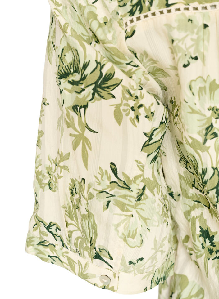 Blouse with print and 1/2 sleeves, Green, Packshot image number 3