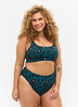 Bikini bottoms with a high waist, Teal Leopard, Model image number 0