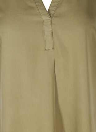 Short-sleeved dress with v-neck, Dusky Green, Packshot image number 2