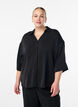 Loose shirt with a v-neck and 3/4 sleeves, Black, Model image number 0