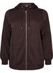 Hooded sweatshirt with a zip and pockets, Brown, Packshot image number 0