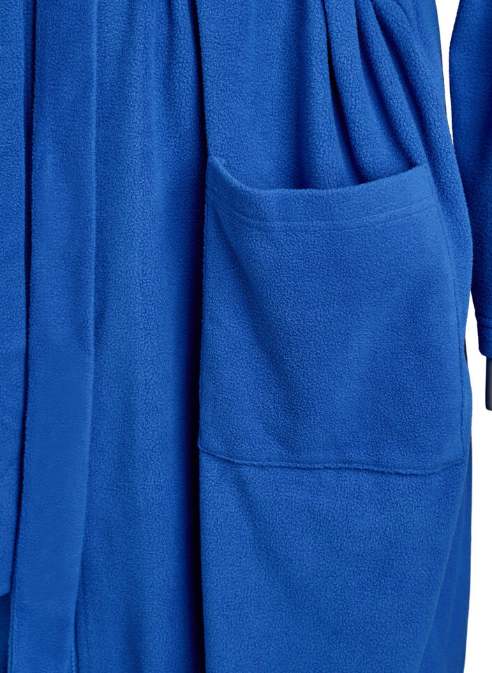Morning robe with zipper and hood, Blue, Packshot image number 3