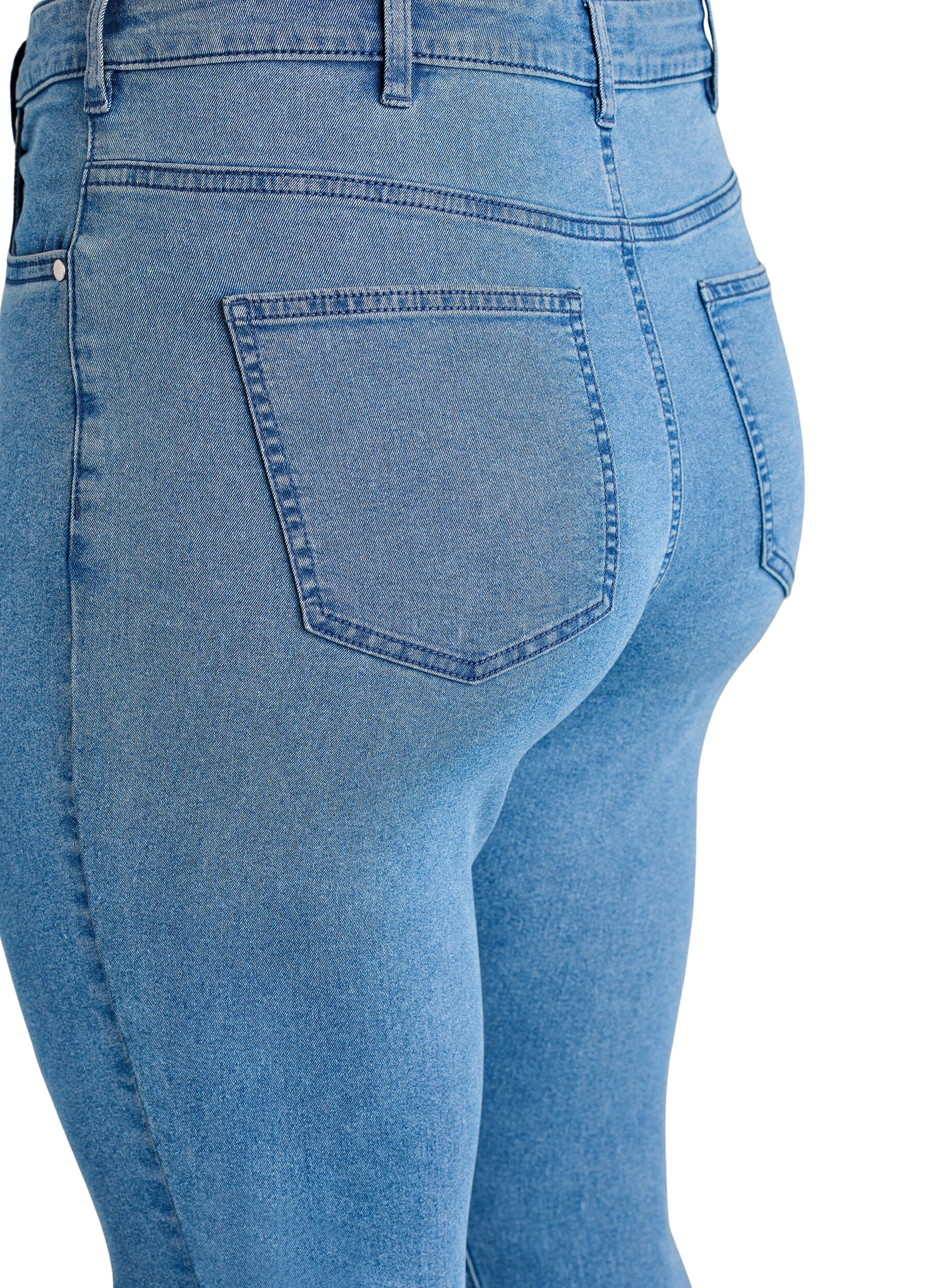 Zizzifashion Amy high-waisted super slim fit jeans, Blue, Packshot image number 3