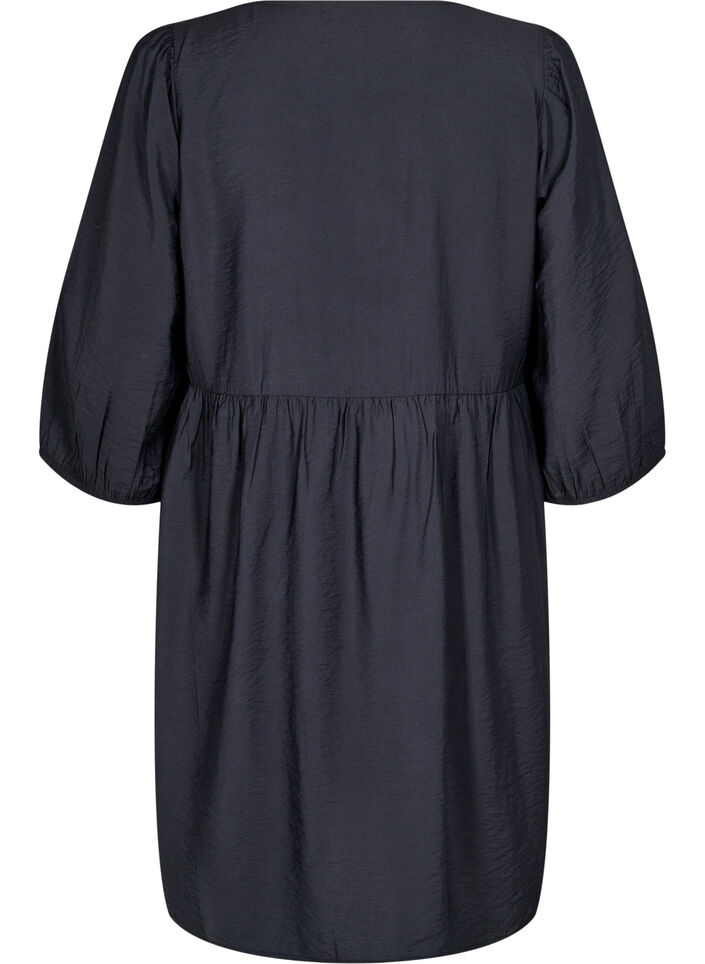 Dress with bows and 3/4 sleeves, Black, Packshot image number 1