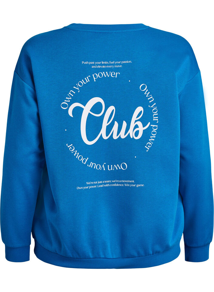 Sweatshirt with text print, Blue, Packshot image number 1