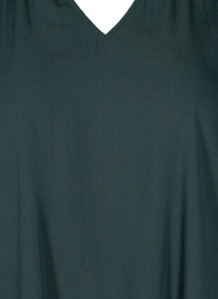 Long-sleeved tunic with a V-neck, Darkest Spruce, Packshot image number 2