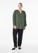 Pinstripe shirt blouse, Green, Model image number 1