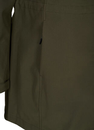 Hooded softshell jacket with adjustable waist, Forest Night, Packshot image number 3