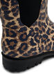 Wide fit - Short wellies with elastic neoprene shaft, Leopard AOP, Packshot image number 4