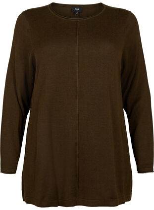 Knitted blouse in cotton-viscose blend, Demitasse, Packshot image number 0