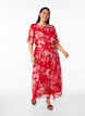 Long chiffon dress with floral print, Red Flower AOP, Model image number 0