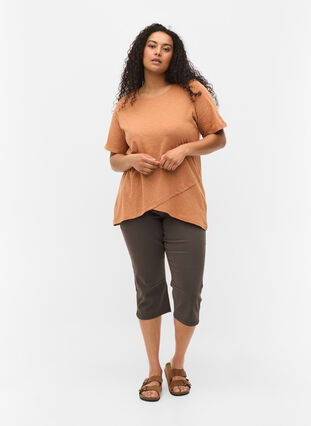 Cotton t-shirt with short sleeves, Pecan Brown, Model image number 2
