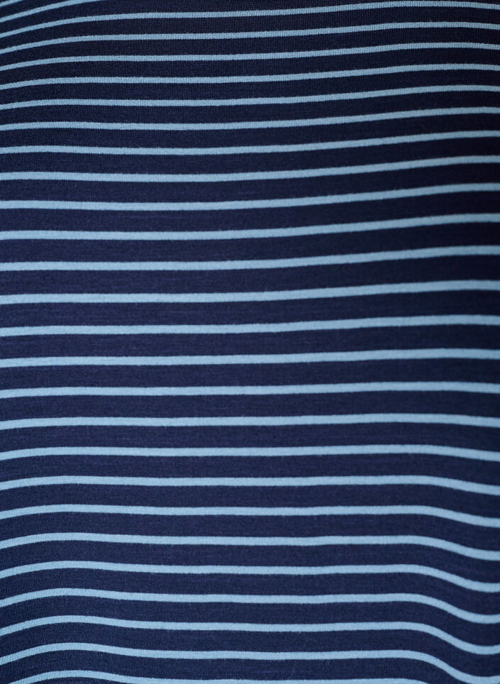 Striped T-shirt in viscose with a round neck, Blue, Packshot image number 2