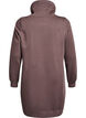 Short sweatshirt dress with high collar and pockets, Brown, Packshot image number 1