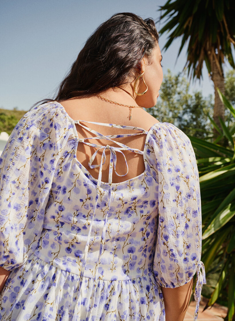 Summer dress with floral print and lace details, Sand Verbena AOP, Image image number 1