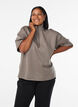 Short-sleeved sweatshirt with a high collar, Brown, Model image number 0