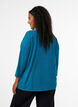 Jersey blouse with 3/4 sleeves, Blue, Model image number 2