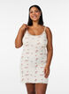 Nightgown with thin straps and textured pattern, Vanilla, Model image number 0