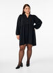FLASH - Short dress with pleats and long sleeves, Black, Model image number 1