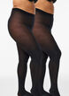 2-pack tights in 100 denier, Black, Packshot image number 0