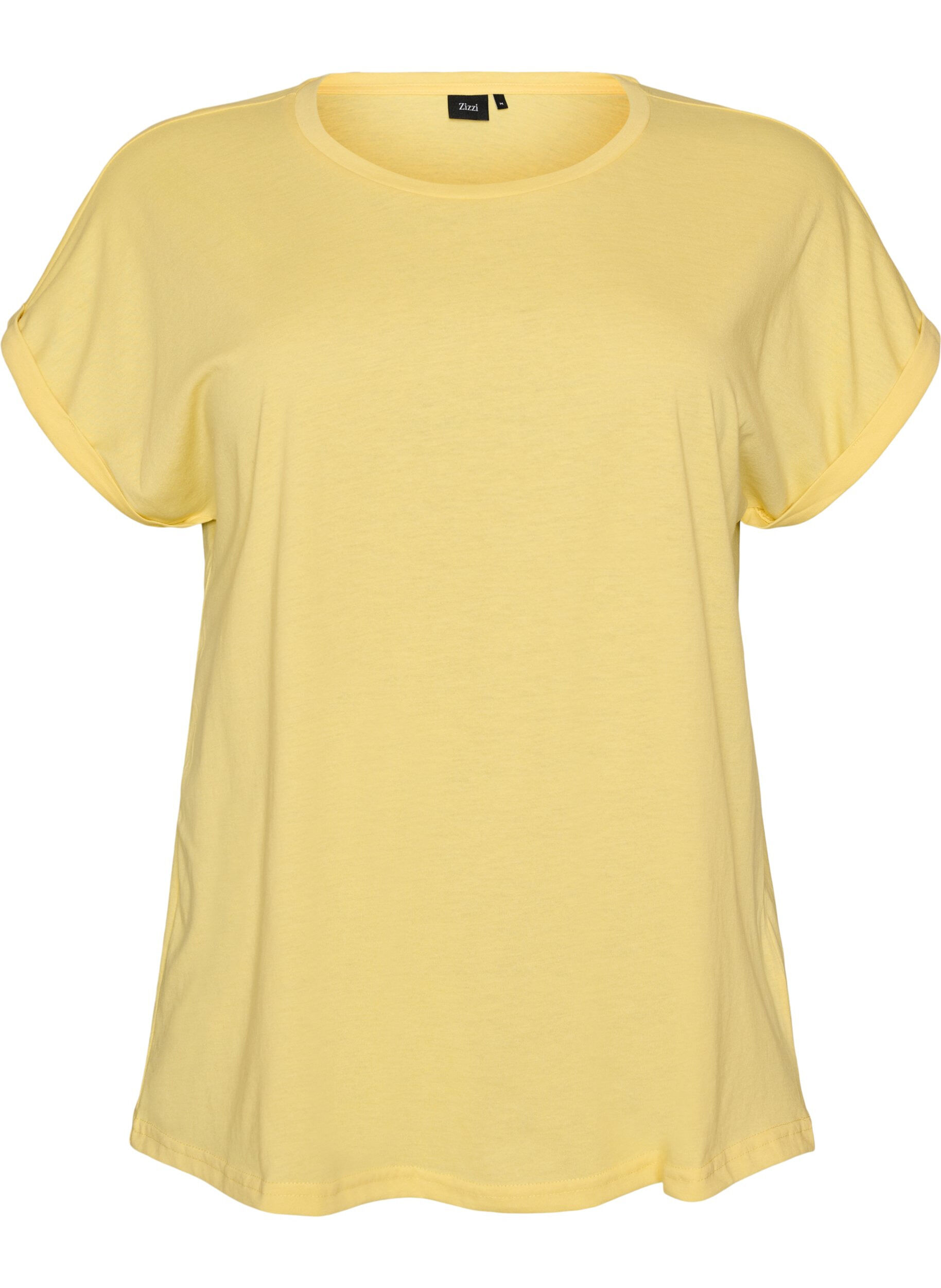Zizzifashion Short-sleeved cotton blend T-shirt, Yellow, Packshot image number 0