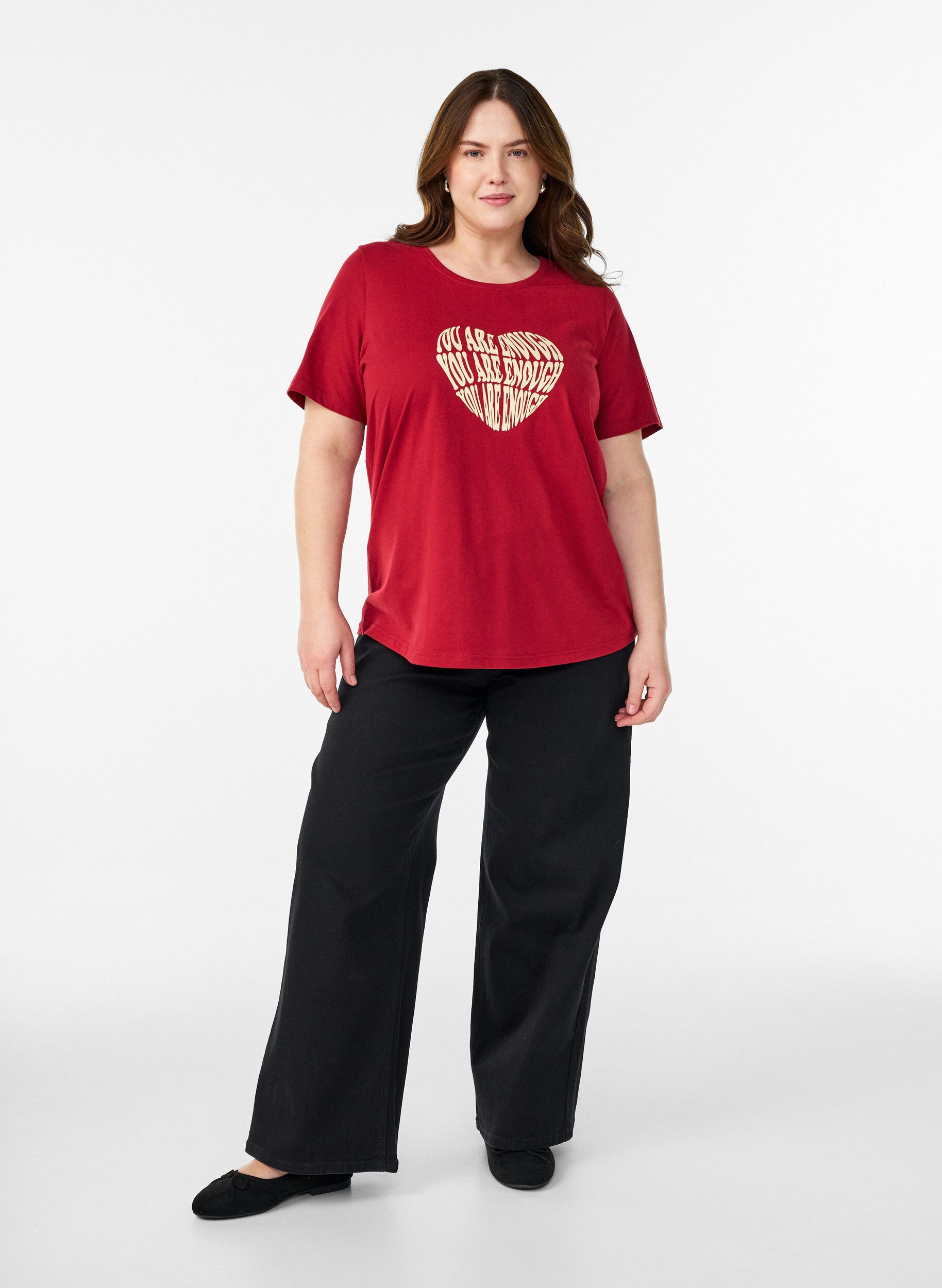 ZizzifashionT-shirt with motif, Red, Model image number 1