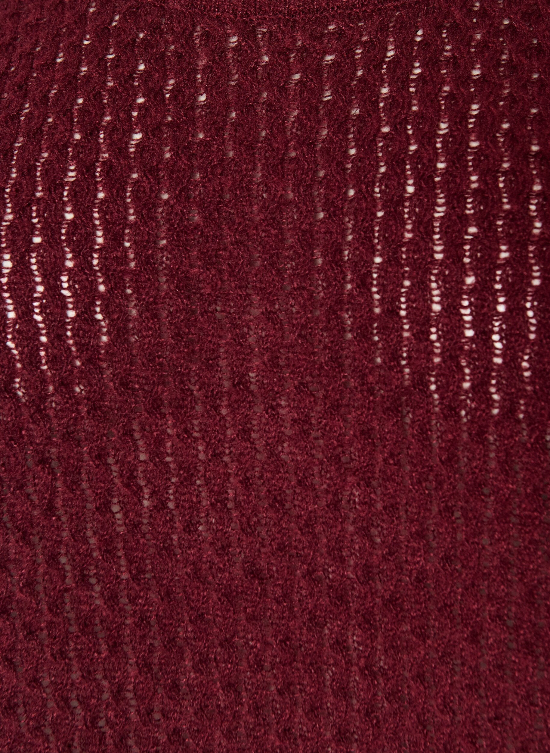 ZizzifashionKnitted blouse with a textured openwork pattern, Red, Packshot image number 2