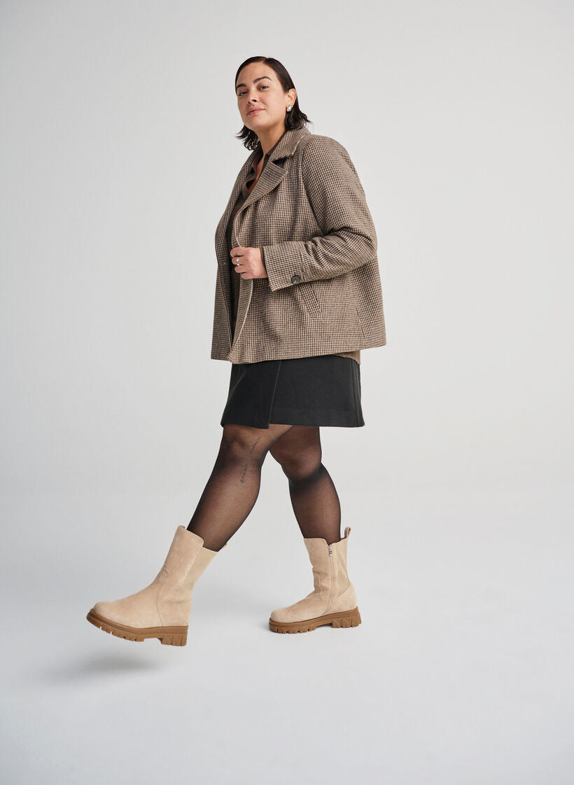 Wide fit - Chunky boot in faux suede, Beige, Image image number 0