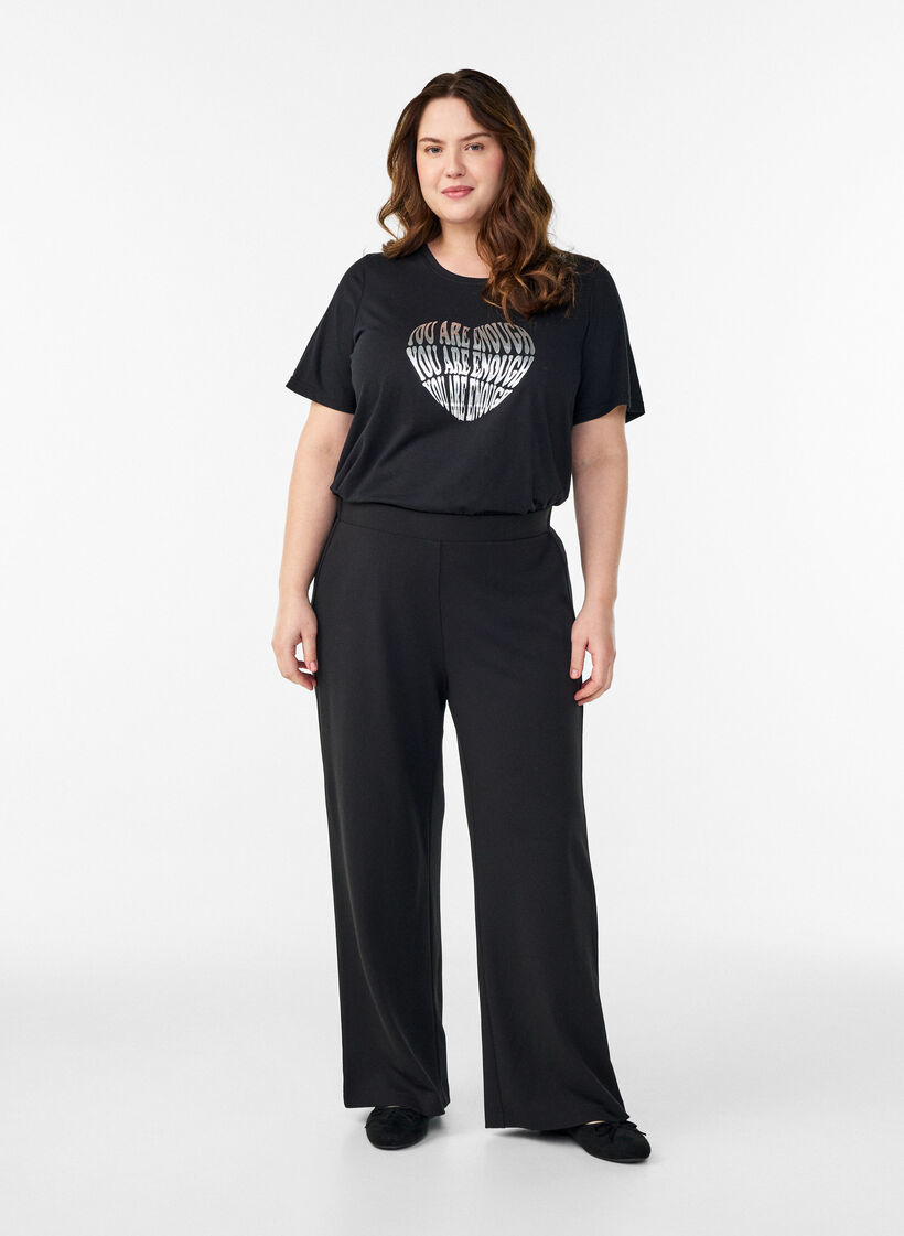 Wide-leg trousers, Black, Model image number 0
