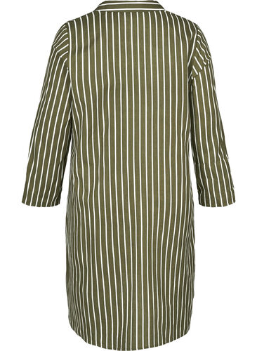 V-neck striped tunic, Green W. White , Packshot image number 1
