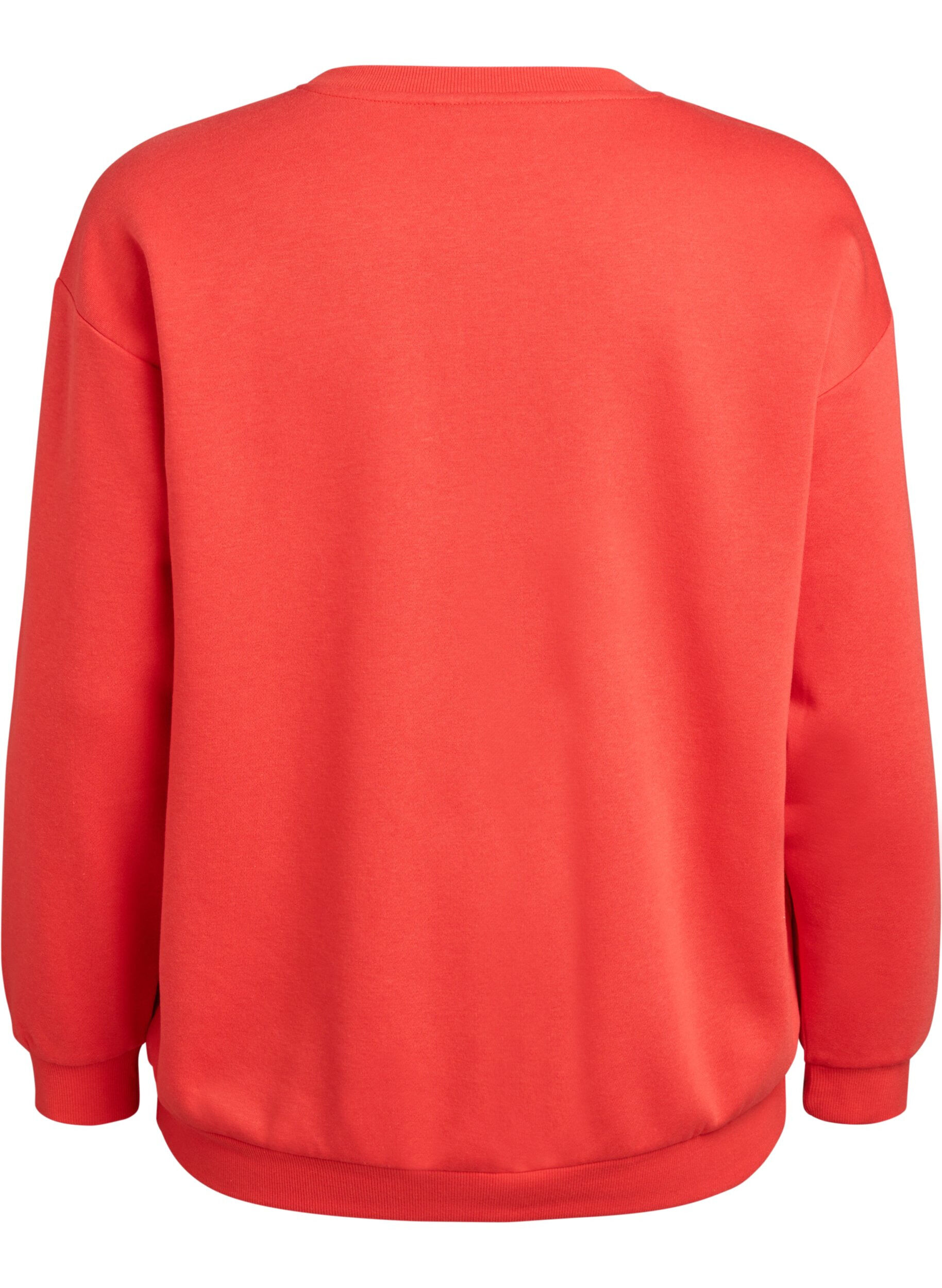 ZizzifashionSweatshirt with front motif, Red, Packshot image number 1