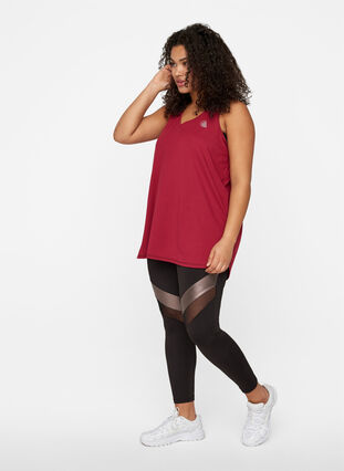 Sports top with V-neck, Beet Red, Model image number 2