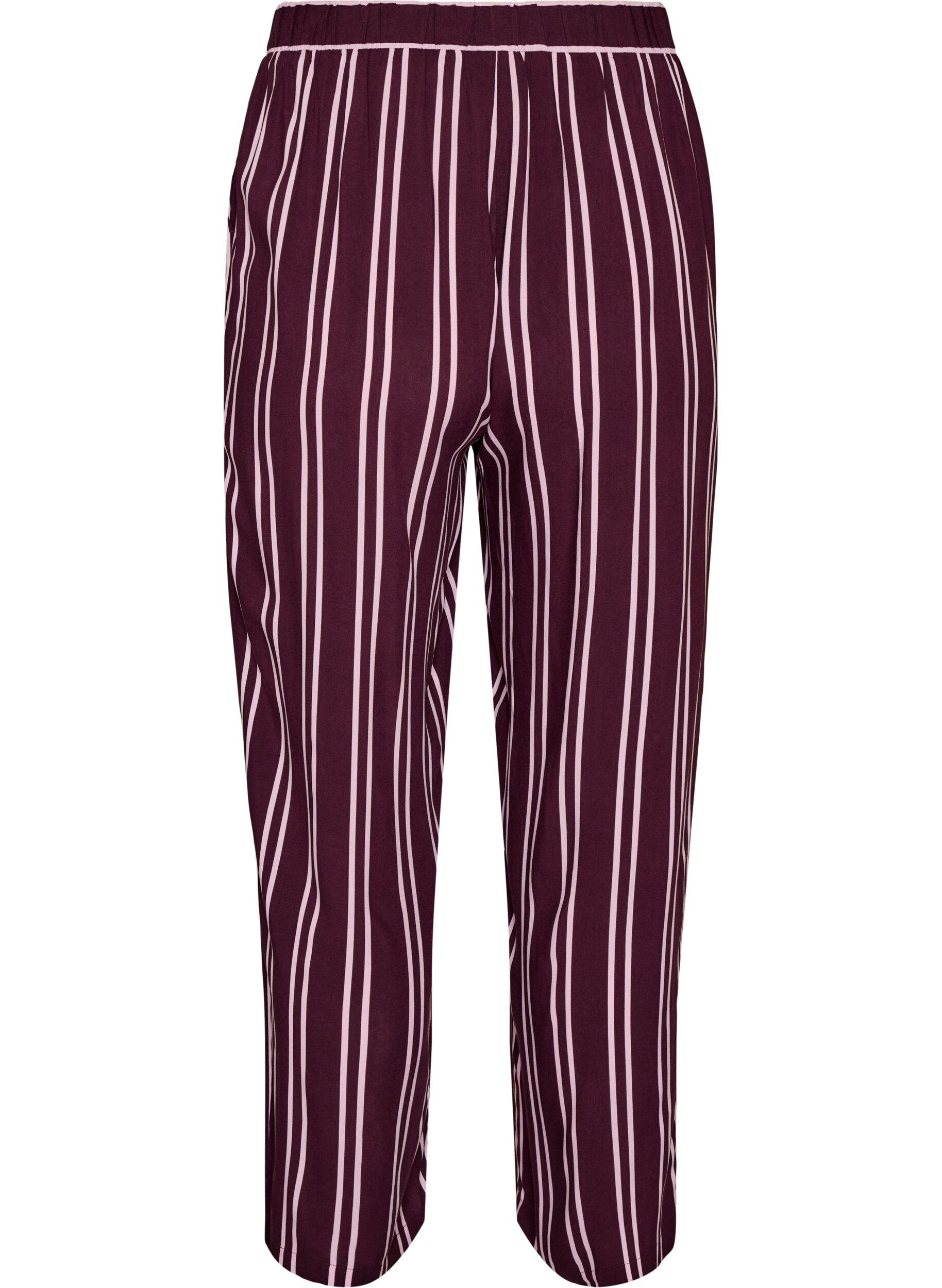 ZizzifashionLoose pyjama bottoms with stripes, Dark Bordeaux, Packshot image number 1